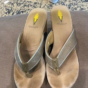 Volatile Silver Sandals with Thong Design